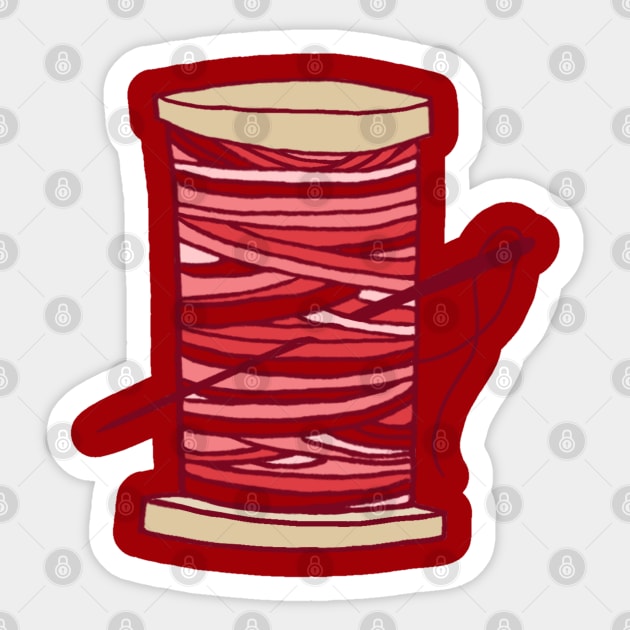 Thread Spool Japanese Ocean Wave (Red) Sticker by Mochabonk